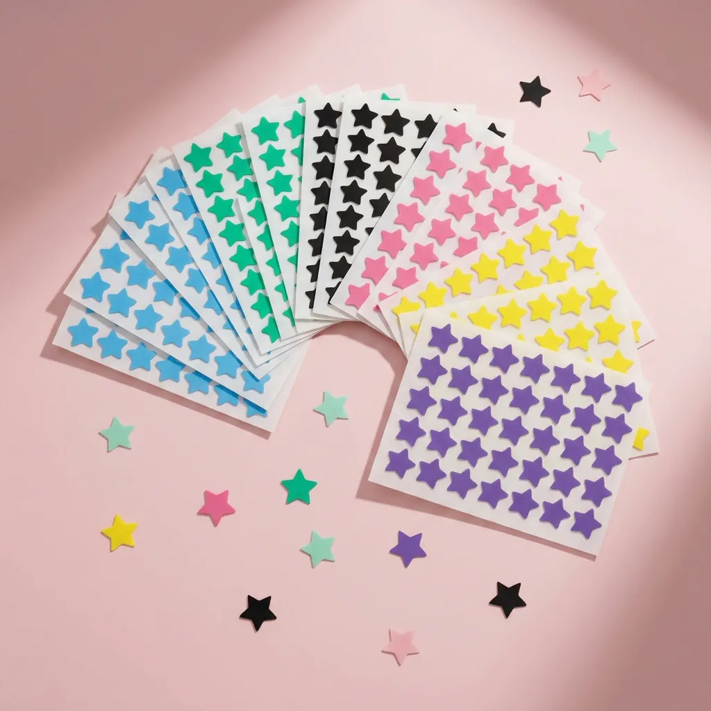Láminas de parches de estrella en seis colores